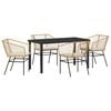 vidaXL Garden Dining Set 5 pcs Brown Poly Rattan