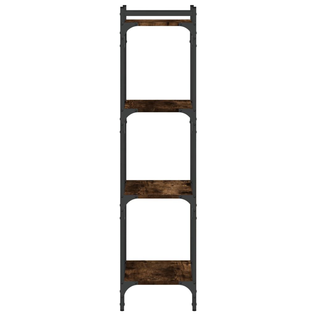 vidaXL Bookcase 4-Tier Smoked Oak 40x30x120 cm Engineered Wood
