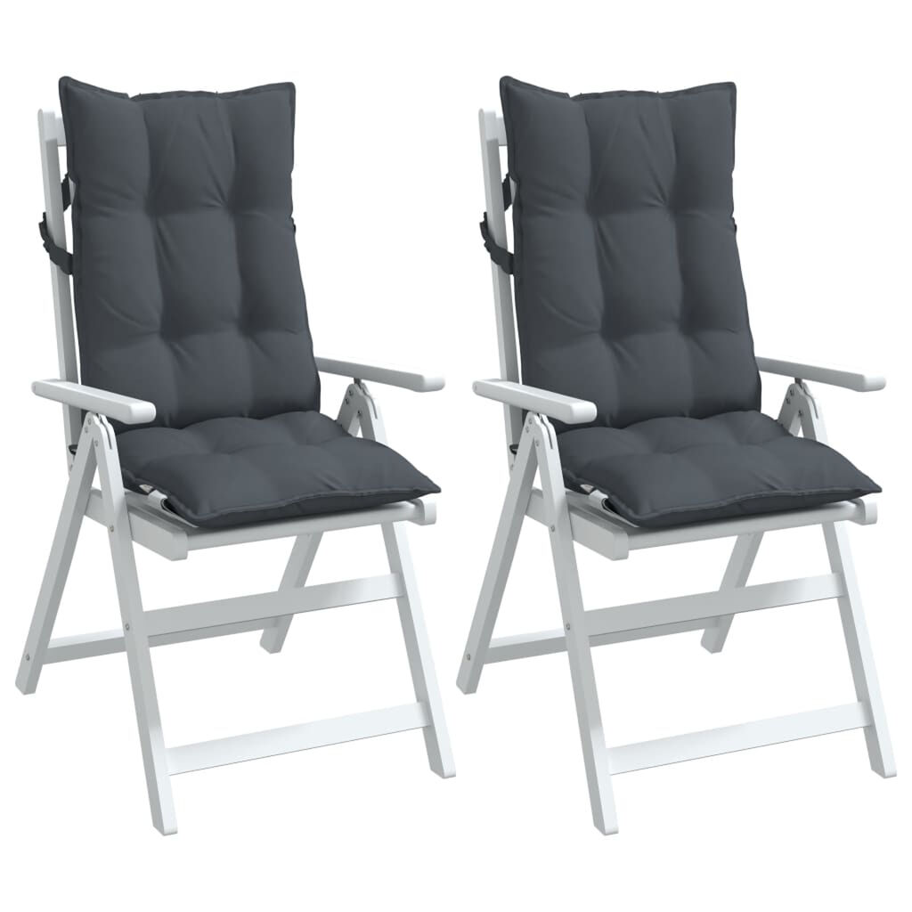 vidaXL Highback Chair Cushions 2 pcs Anthracite Oxford Fabric