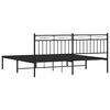 vidaXL Metal Bed Frame without Mattress with Headboard Black 183x213cm