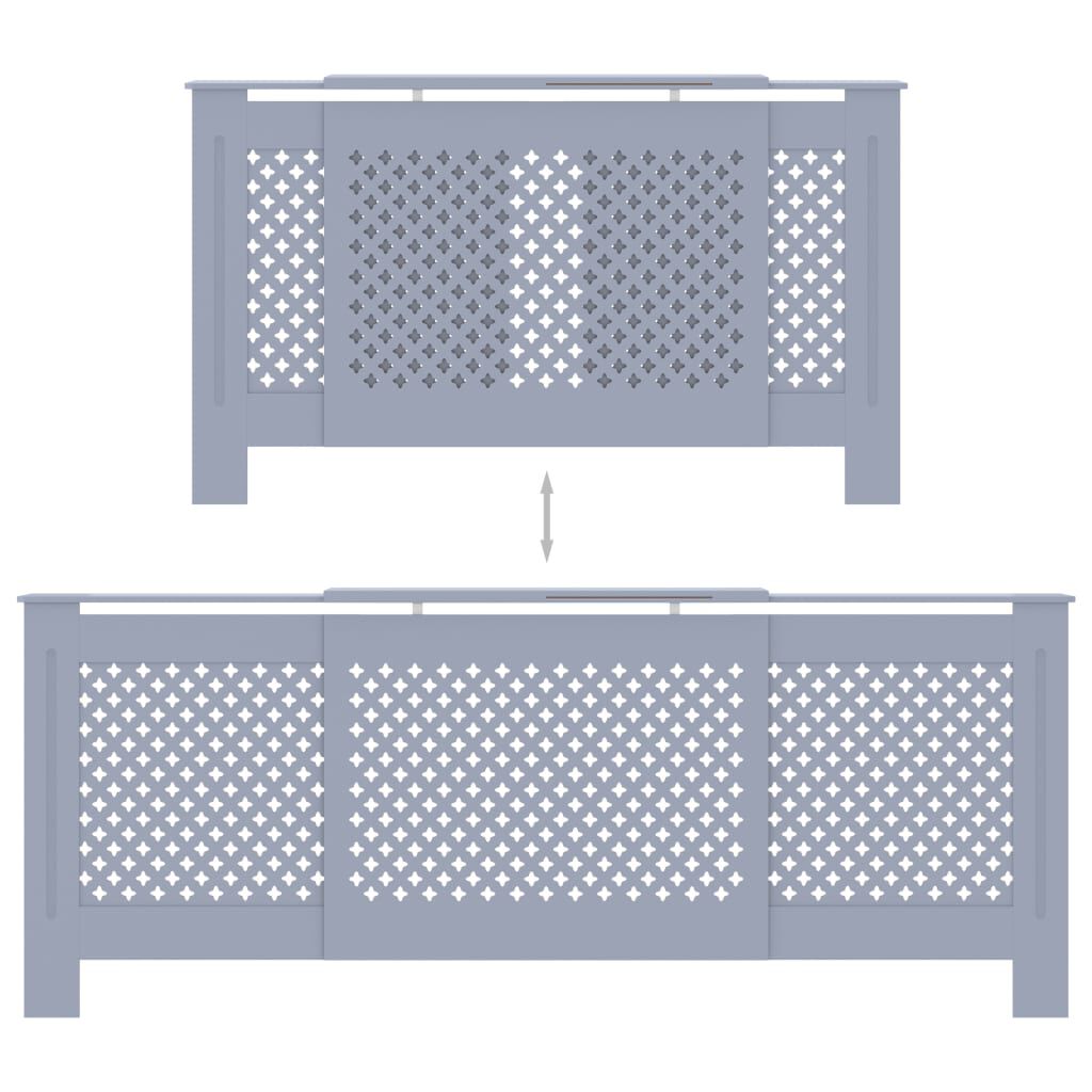 vidaXL MDF Radiator Cover Grey 205 cm