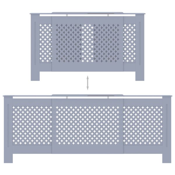 vidaXL MDF Radiator Cover Grey 205 cm