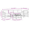 vidaXL 6 Piece Garden Lounge Set with Cushions White Solid Wood