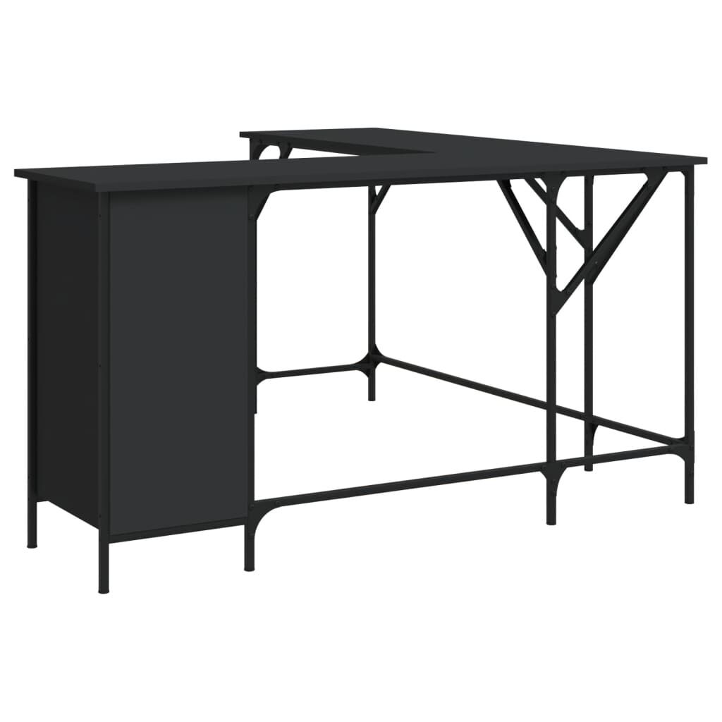 vidaXL Desk Black 141x141x75 cm Engineered Wood