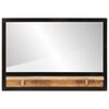 vidaXL Mirror with Shelf 80x8x55 cm Glass and Solid Wood Mango