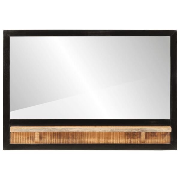vidaXL Mirror with Shelf 80x8x55 cm Glass and Solid Wood Mango