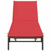 vidaXL Sun Lounger with Cushion Brown Poly Rattan