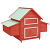 vidaXL Chicken Coop Red and White 150x96x110 cm Solid Firwood