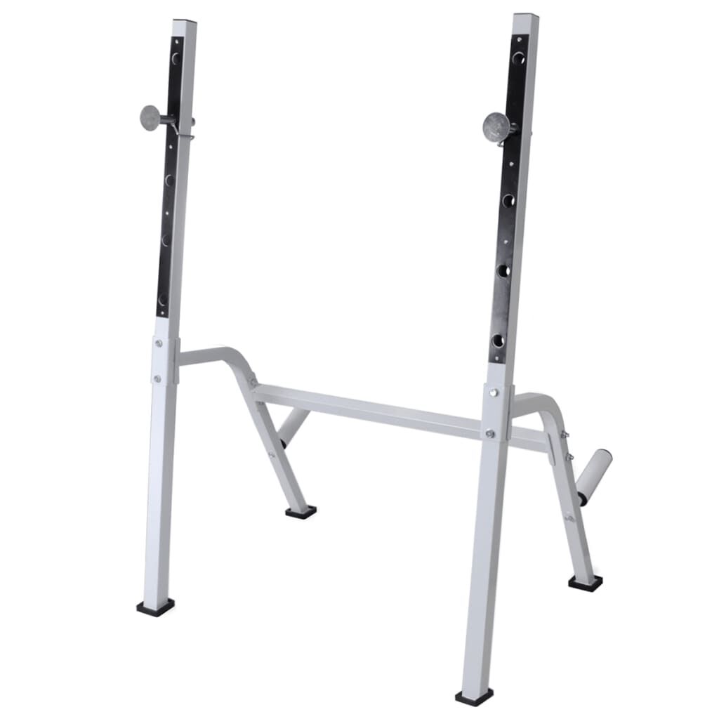 vidaXL Workout Bench with Weight Rack, Barbell and Dumbbell Set 120 kg