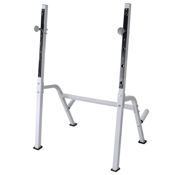 vidaXL Workout Bench with Weight Rack, Barbell and Dumbbell Set 120 kg
