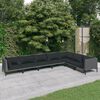 vidaXL 7 Piece Garden Lounge Set with Cushions Poly Rattan Dark Grey