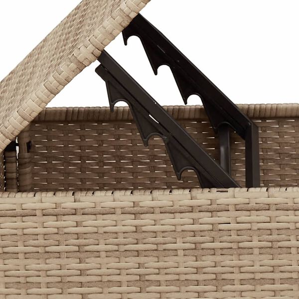 vidaXL Garden Stool with Cushion Beige 55x55x37 cm Poly Rattan