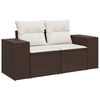 vidaXL 3 Piece Garden Sofa Set with Cushions Brown Poly Rattan