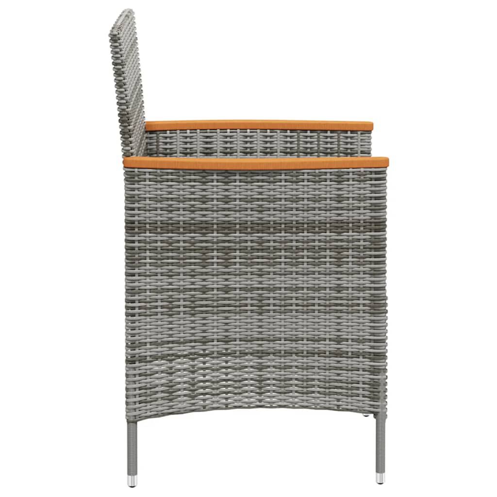 vidaXL Garden Dining Chairs 2 pcs Poly Rattan Grey