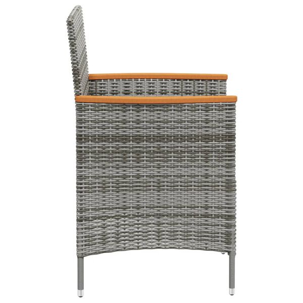 vidaXL Garden Dining Chairs 2 pcs Poly Rattan Grey