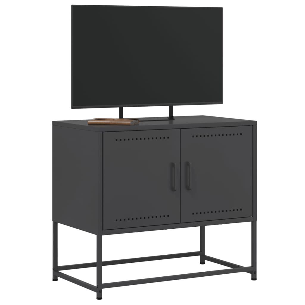 vidaXL TV Cabinet Black 68.5x39x60.5 cm Steel