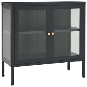 vidaXL Sideboard Anthracite 70x35x70 cm Steel and Glass