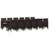 vidaXL Garden Dining Set 13 pcs Brown Polt rattan