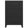 vidaXL Industrial Storage Chest Black 75x40x115 cm Metal