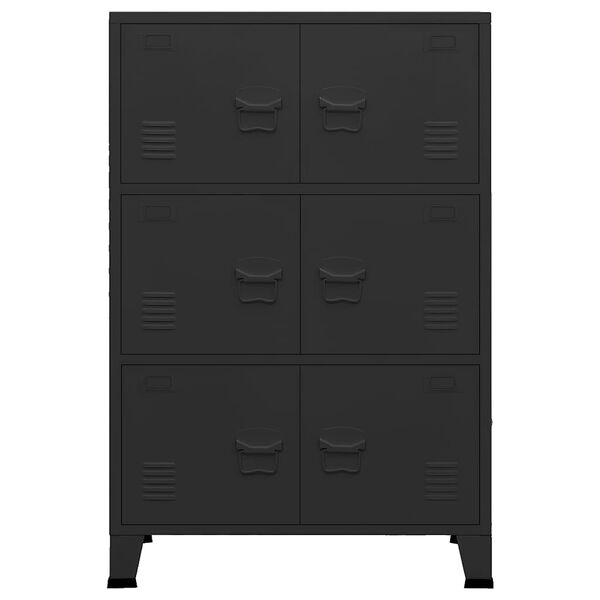 vidaXL Industrial Storage Chest Black 75x40x115 cm Metal