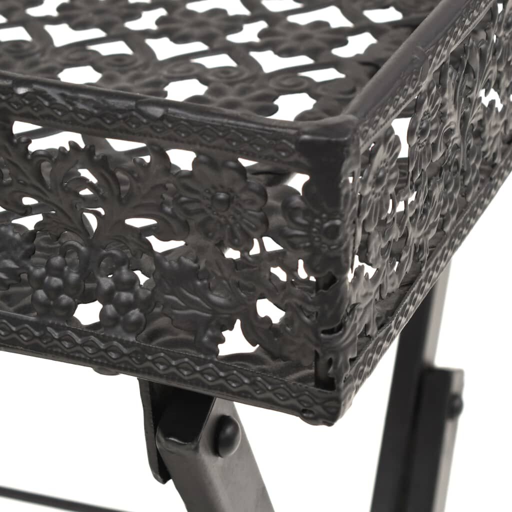 vidaXL Folding Tea Table Vintage Style Metal 58x35x72 cm Black