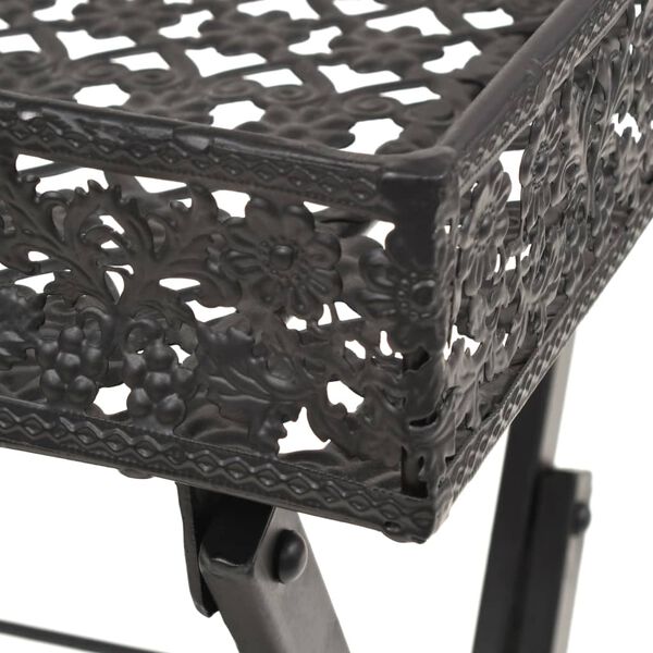 vidaXL Folding Tea Table Vintage Style Metal 58x35x72 cm Black