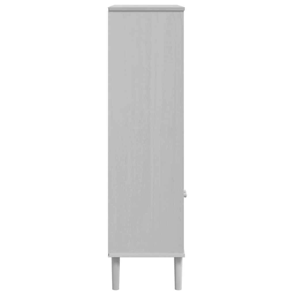 vidaXL Bookcase SENJA Rattan Look White 90x35x130 cm Solid Wood Pine
