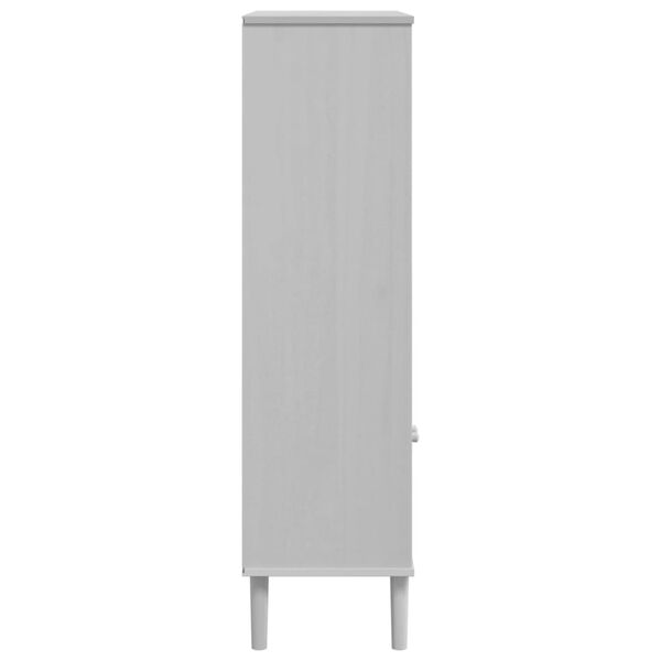 vidaXL Bookcase SENJA Rattan Look White 90x35x130 cm Solid Wood Pine