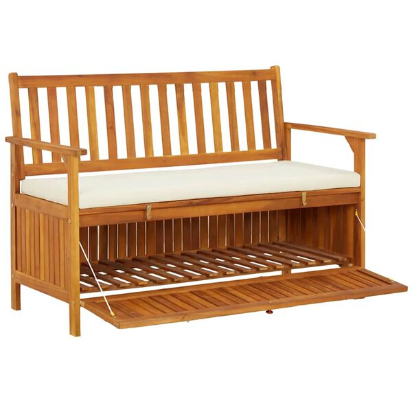 vidaXL Garden Storage Bench Solid Acacia Wood 120x63x84 cm