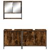 vidaXL 3 Piece Bathroom Furniture Set Smoked Oak Engineered Wood