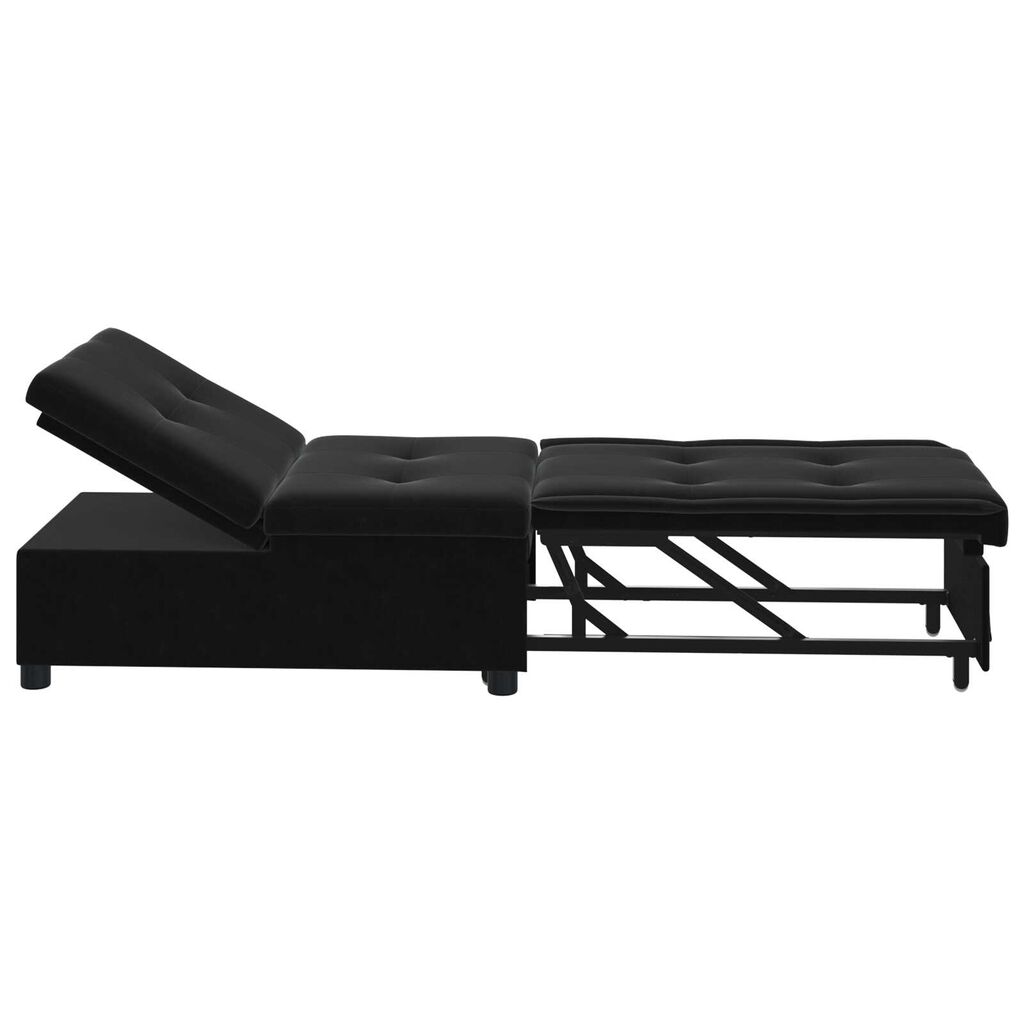vidaXL Sofa Bed 3-in-1 Pull-Out Black Velvet