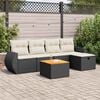 vidaXL 6 Piece Garden Sofa Set with Cushions Black Poly Rattan