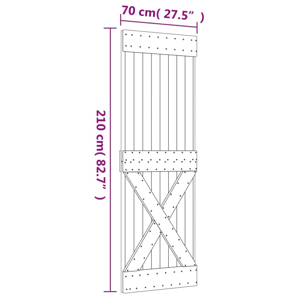 vidaXL Door NARVIK 70x210 cm Solid Wood Pine