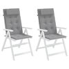 vidaXL Highback Chair Cushions 2 pcs Grey Oxford Fabric