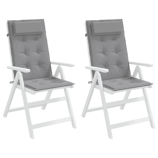 vidaXL Highback Chair Cushions 2 pcs Grey Oxford Fabric