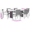 vidaXL 9 Piece Garden Dining Set with Cushions Grey Poly Rattan