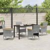 vidaXL Garden Dining Set with Cushion 5 pcs Grey Poly Rattan