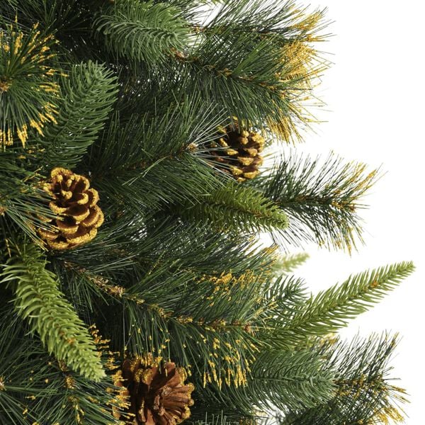vidaXL Artificial Hinged Christmas Tree with Cones 240 cm