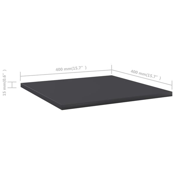 vidaXL Bookshelf Boards 8 pcs Grey 40x40x1.5 cm Engineered Wood
