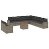 vidaXL 12 Piece Garden Sofa Set with Cushions Grey Poly Rattan