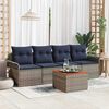 vidaXL Garden Sofa Set 5 pcs Grey Poly rattan