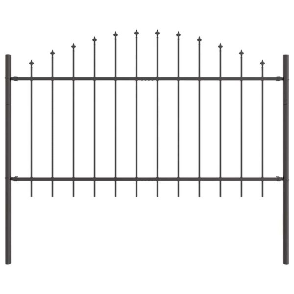 vidaXL Garden Fence Grey 170 x 140 cm Powder-Coated Steel