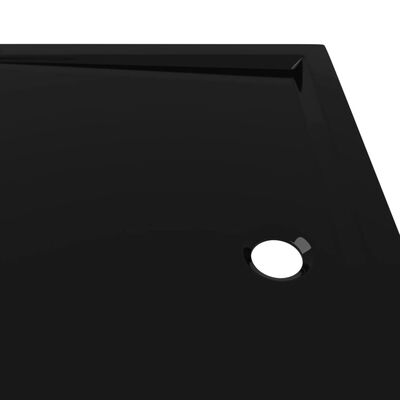 vidaXL Rectangular ABS Shower Base Tray Black 80x110 cm