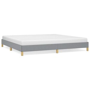 vidaXL Bed Frame without Mattress Light Grey 193x203 cm King Fabric
