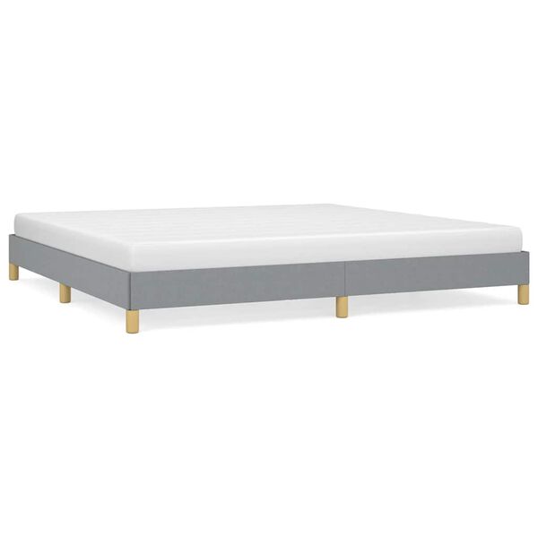 vidaXL Bed Frame without Mattress Light Grey 193x203 cm King Fabric