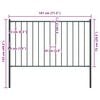 vidaXL Fence Panel with Posts Powder-coated Steel 1.81x0.75 m Anthracite