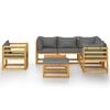 vidaXL 8 Piece Garden Lounge Set with Cushion Solid Acacia Wood