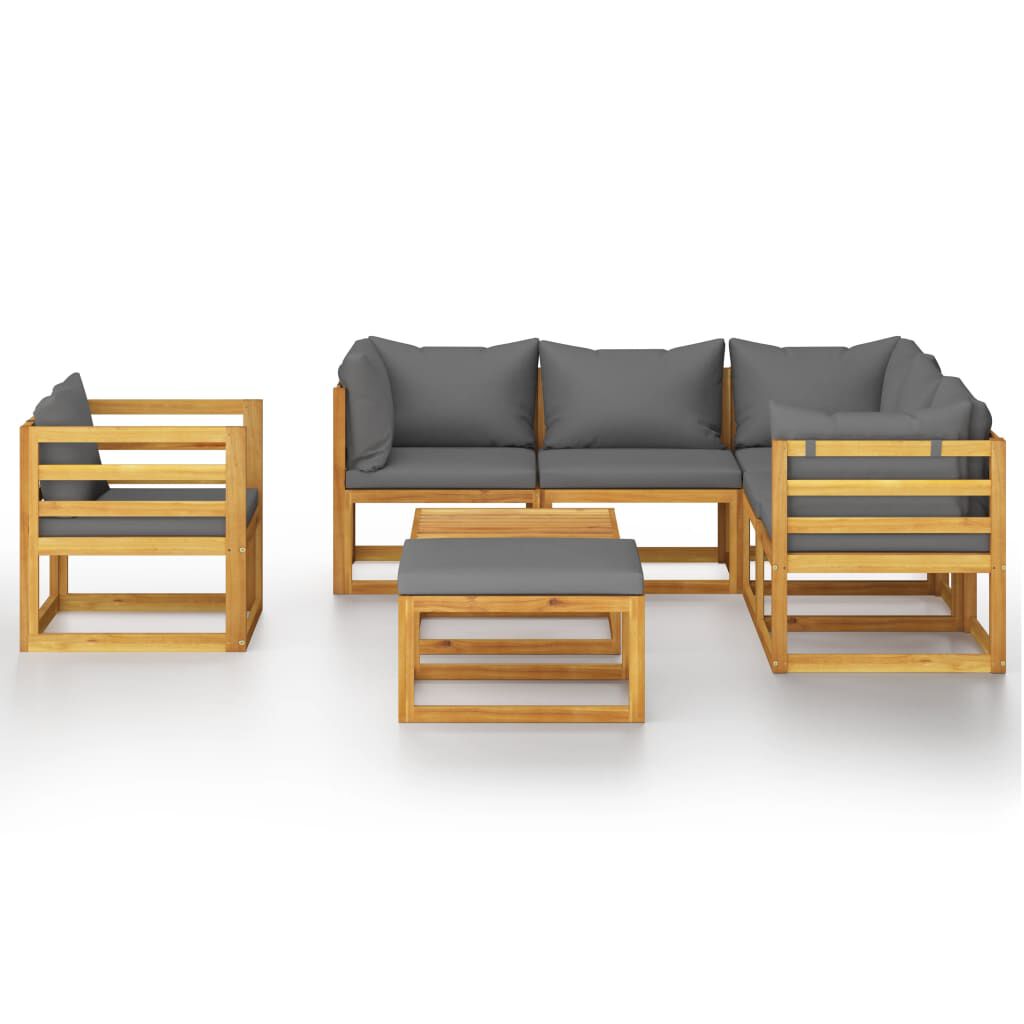 vidaXL 8 Piece Garden Lounge Set with Cushion Solid Acacia Wood