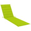 vidaXL Sun Lounger with Bright Green Cushion Solid Teak Wood