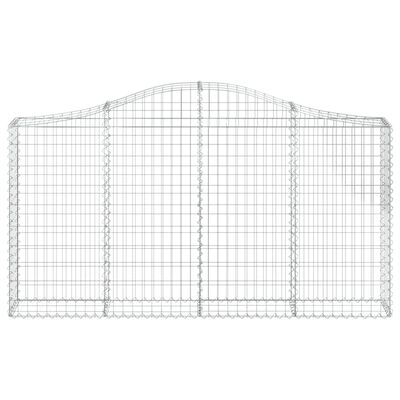 vidaXL Arched Gabion Basket 200x30x100/120 cm Galvanised Iron